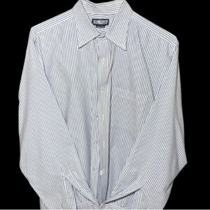 3/$20 Lands' End Blue and White Casual Button Down Shirt